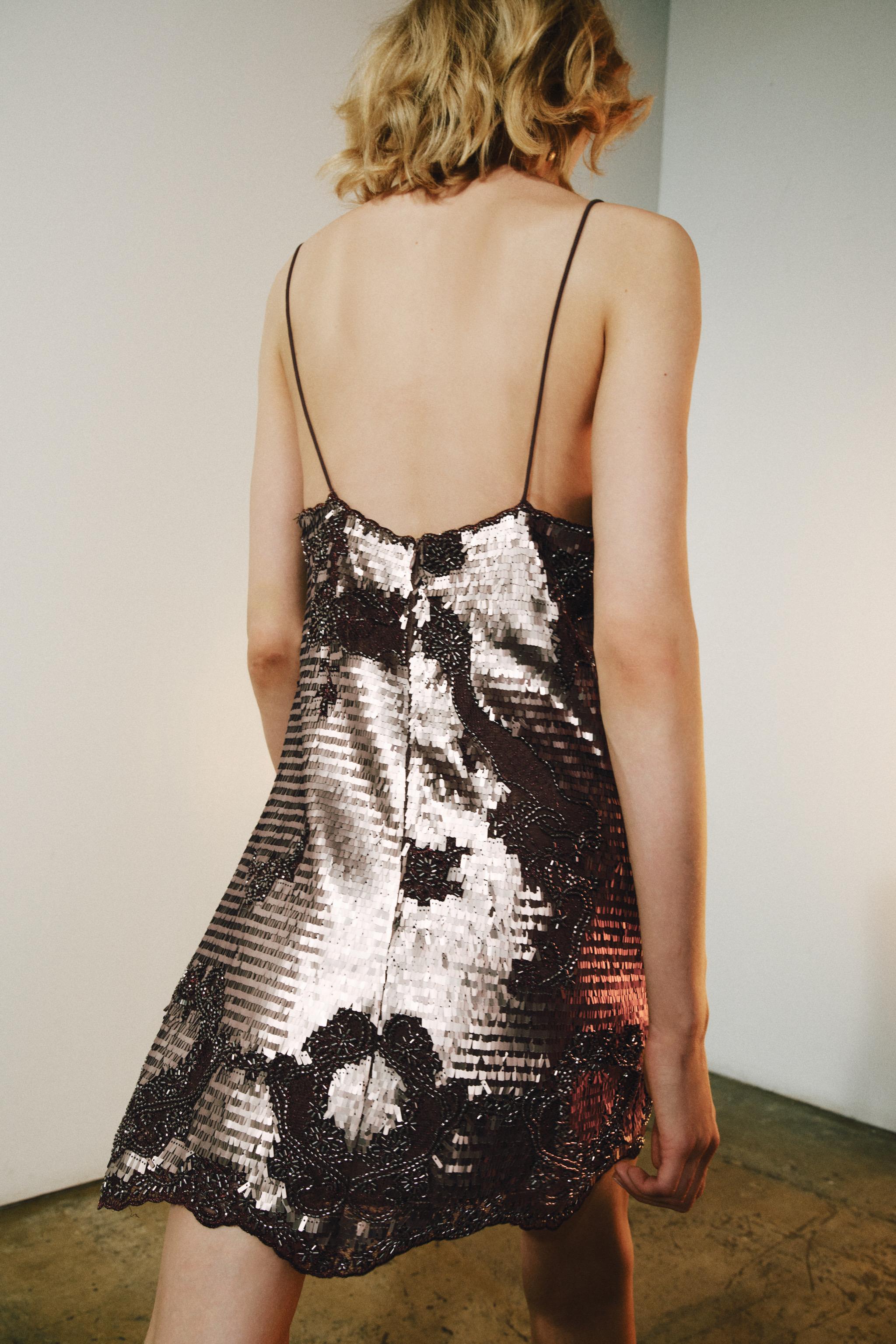 ZW COLLECTION SEQUIN SLIP DRESS